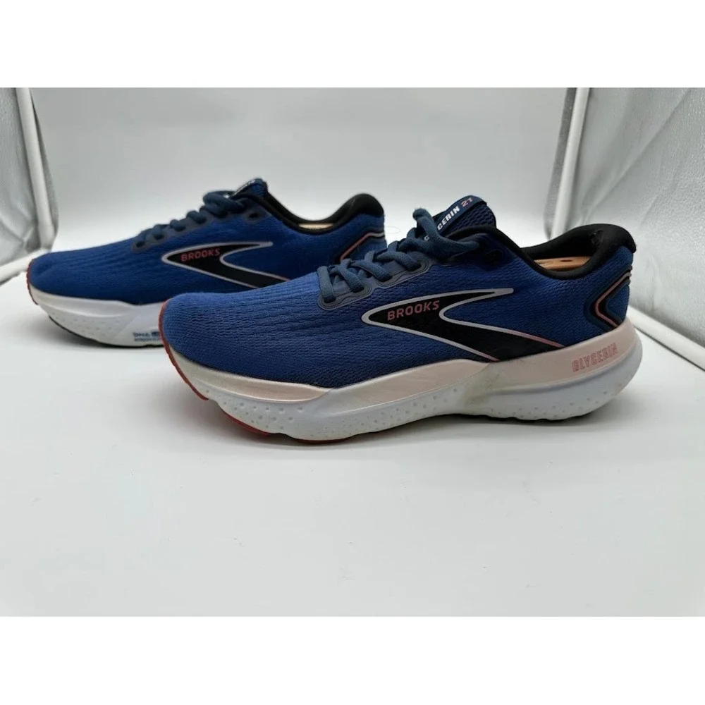 Brooks Glycerin 21 Mens Running Shoes Blue Black Coral DNA LOFT v3 Cushioning